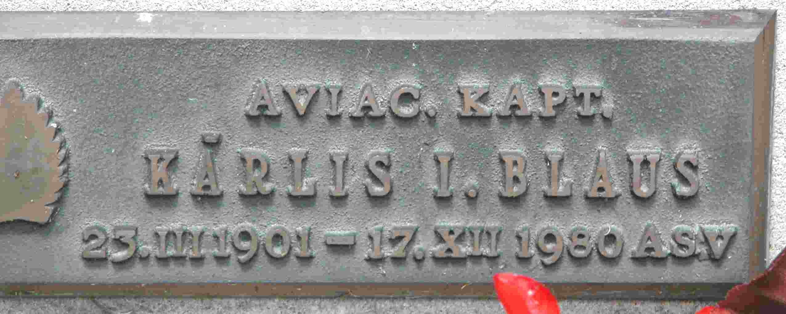 K.Blaus marker at Tannersville Evergreen Cemetary [B.Rouse photo]